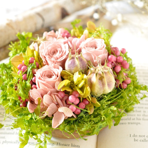 専用＊ミモザとクリームアジサイ 春のシックなフェイクスワッグ