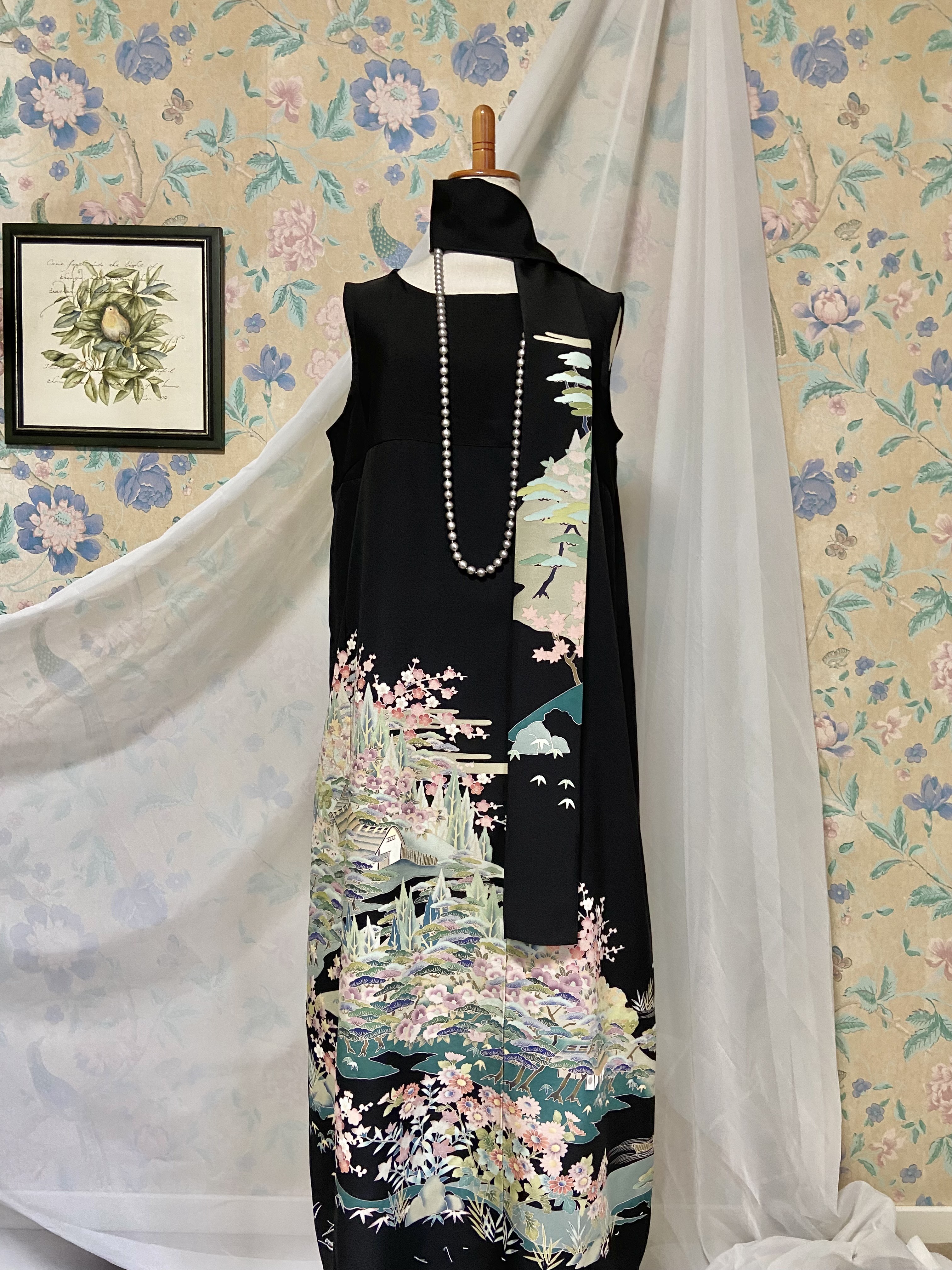 留袖リメイクのドレスセットアップ