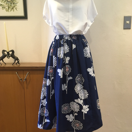 着物リメイク＊ハンドメイド＊ポップな菊柄浴衣のセットアップ＊夏祭り  