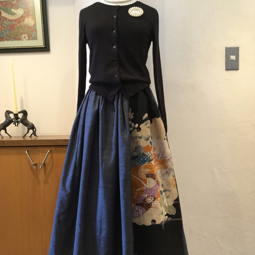 帯スカート K様ご予約品＊着物リメイク＊ハンドメイド＊アンティークの染め帯と