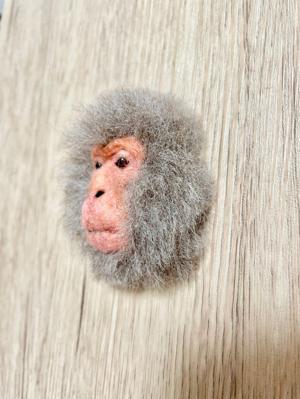 日本獼猴臉胸針（mofumofu） 第2張的照片