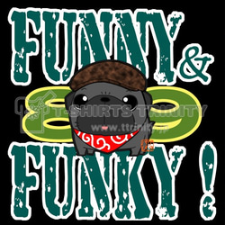 【送料無料】〈受注生産〉FUNNY&FUNKY!ハンチング帽黒パグ リブクルーネックTシャツ 3枚目の画像
