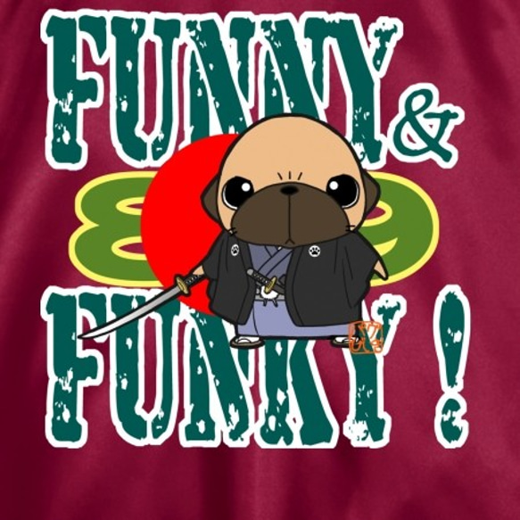 FUNNY&FUNKY! パグ侍（フォーン）スタジアムジャンパー 2枚目の画像