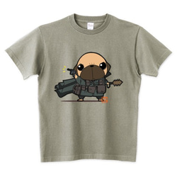 色・サイズ豊富 パグ戦士（フォーン）5.6オンスTシャツ（ぱぐ グッズ） 3枚目の画像
