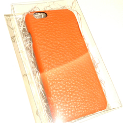受注生産◆iPhone6用 レザースマホケース◆カラーオーダー可 ビビッドオレンジ 4枚目の画像