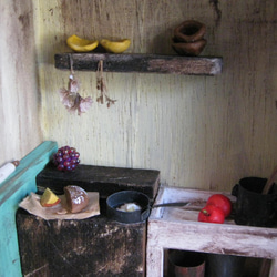 木の箱・ファンダジー ミニチュア「田舎のキッチン」 2枚目の画像