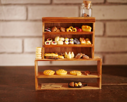 ミニチュアパン ディスプレイ棚セット ミニチュア好きに並べられるパン棚セット その他置物 maron 通販