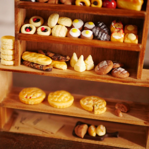 ミニチュアパン ディスプレイ棚セット