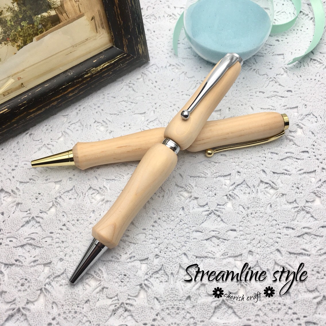 Streamline style 桧 ヒノキ ボールペン 大切な方へのプレゼントやギフトに♪ 名入れ可【送料無料】