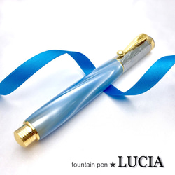 LUCIA fountain pen 万年筆 アイルブルー【送料無料】 4枚目の画像