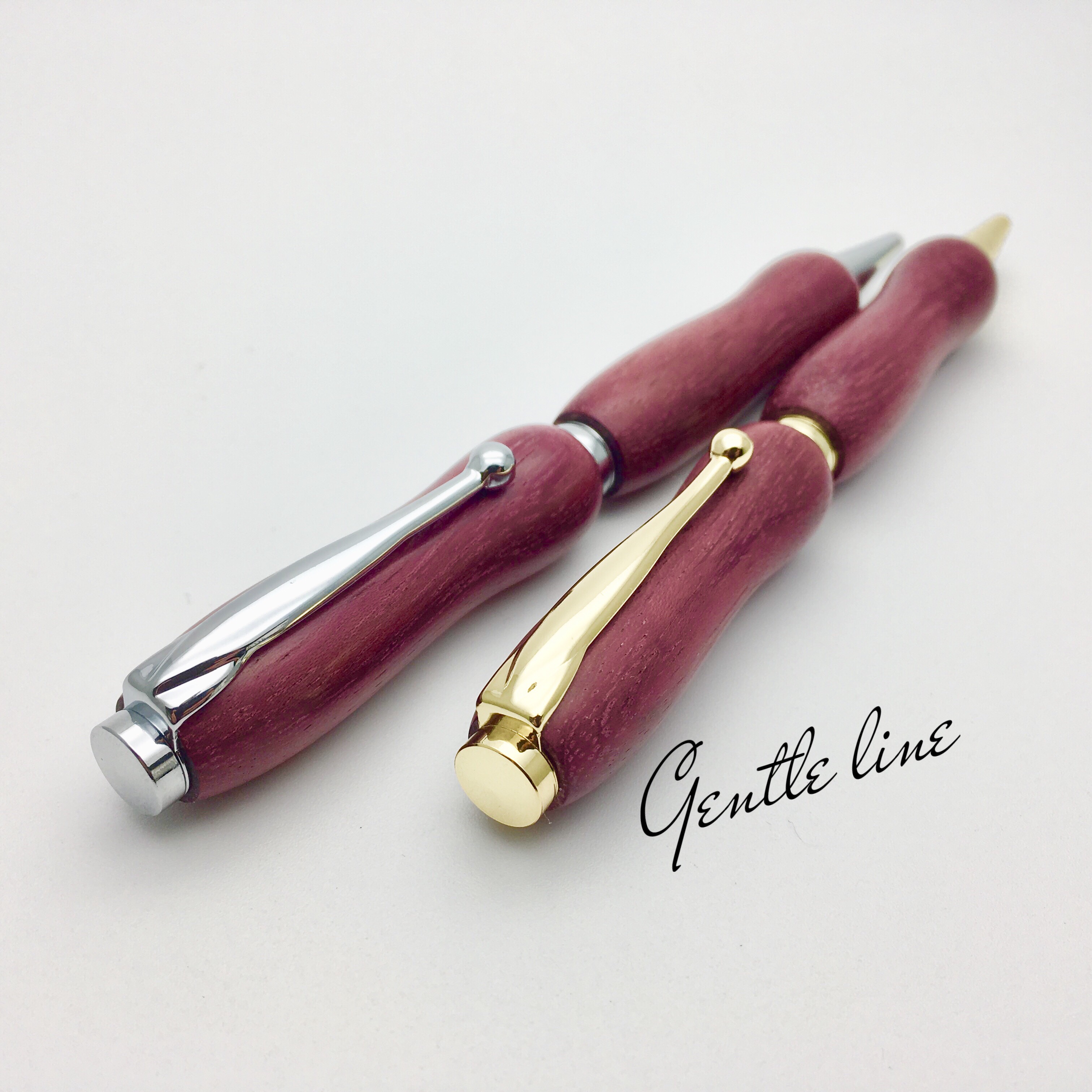 Gentle line パープルハート ボールペン 大切な方へのプレゼントやギフトに♪ 名入れ可【送料無料】