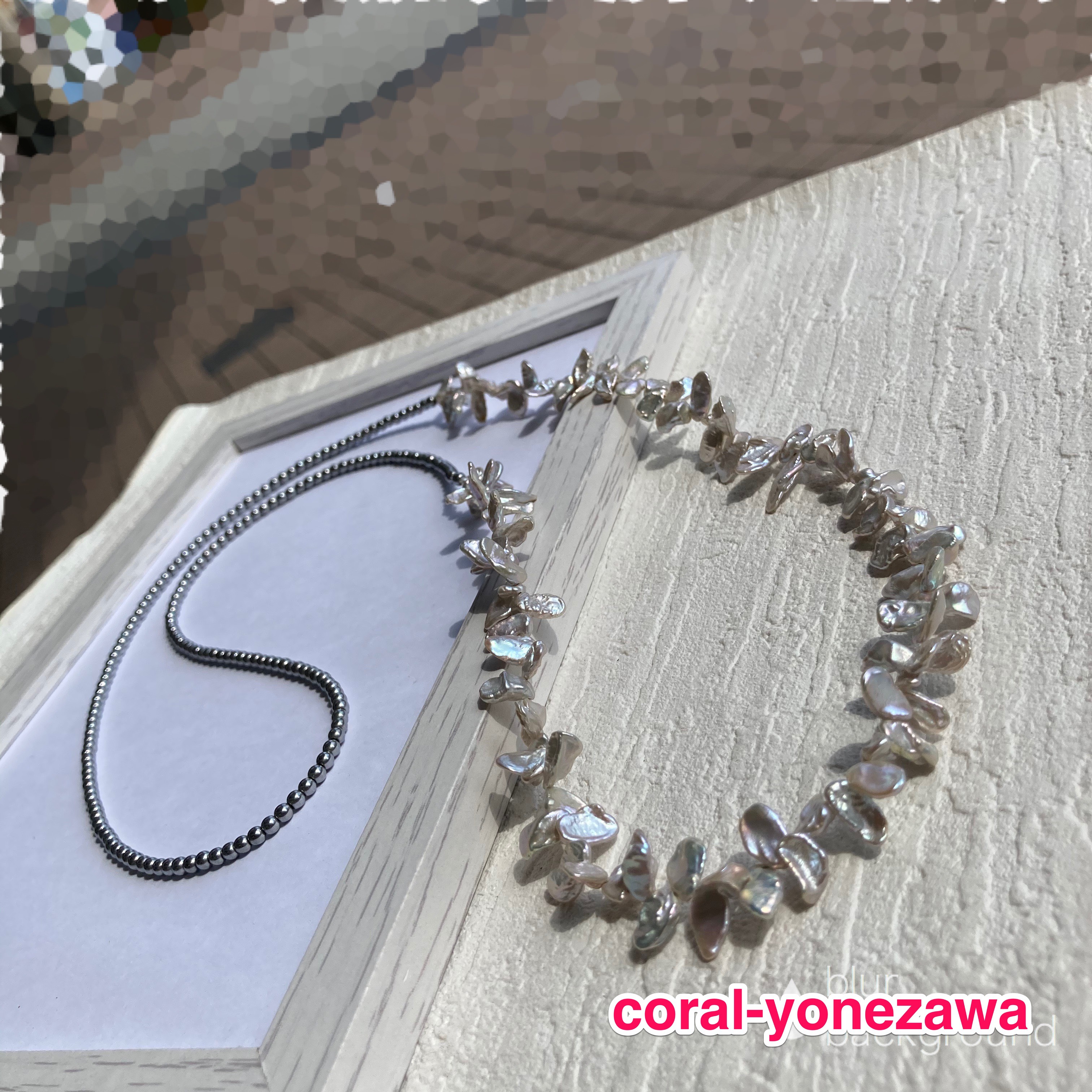 淡水パール.ヘマタイトネックレス〜カジュアルスタイルの味方〜