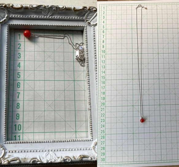 赤珊瑚ペンダント.k18WGチェーン 8枚目の画像