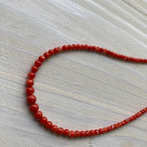 【1129hide さま専用⭐️VINTAGE】未使用✴︎赤珊瑚ネックレス 167handmadeネックレス 赤珊瑚 ヘマタイト マザーオブパール