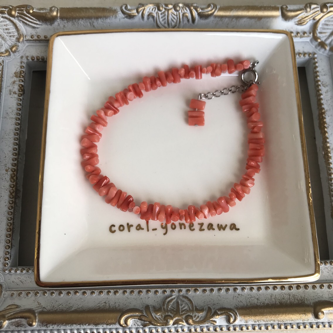 ピンクさんごブレスレット