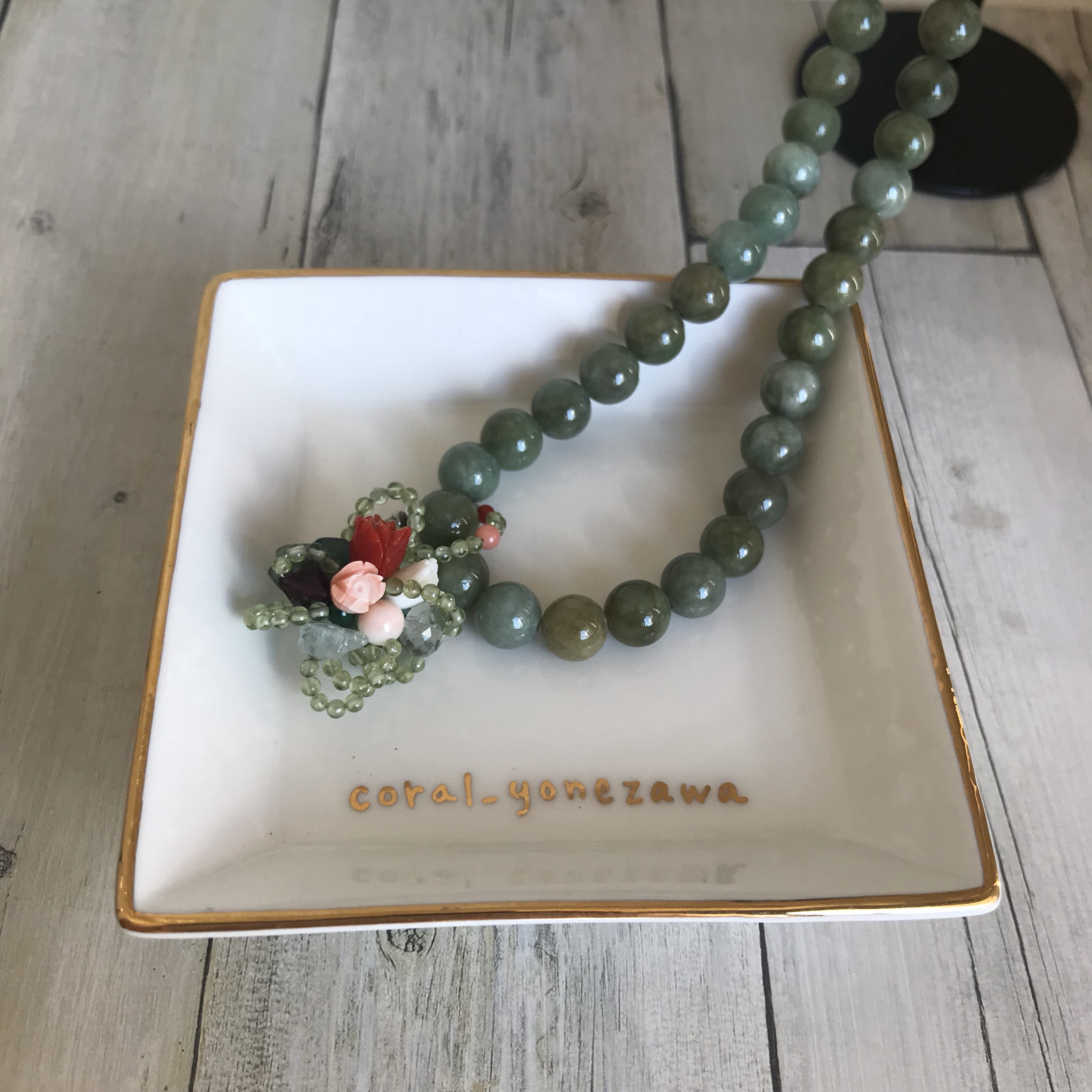 ヒスイの大人ネックレス☆トップは華やかに