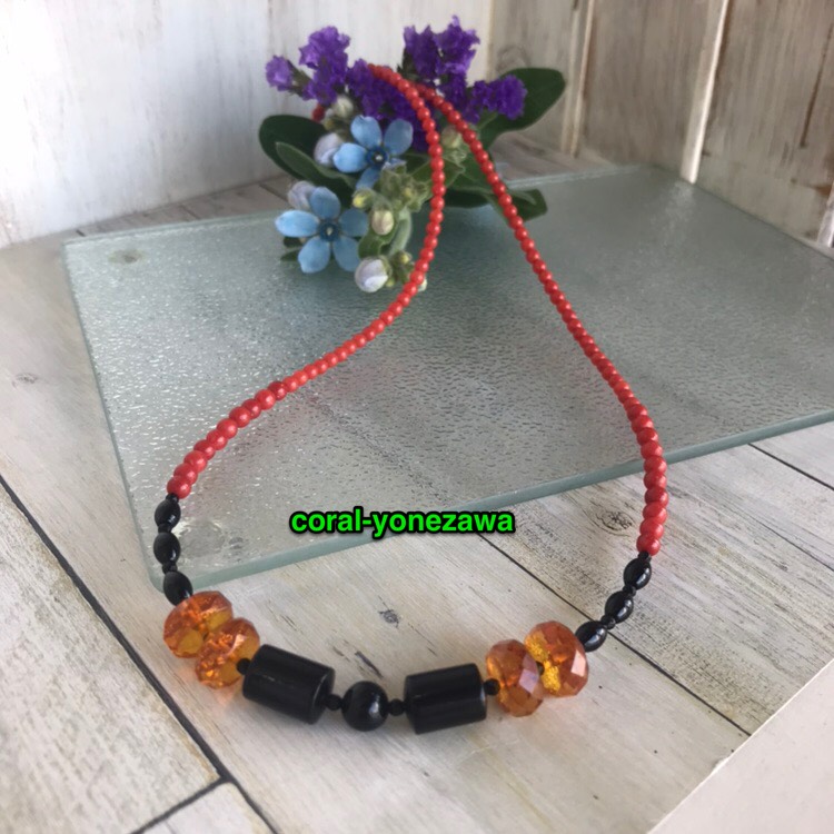 赤色ネックレスをプラスして★★★