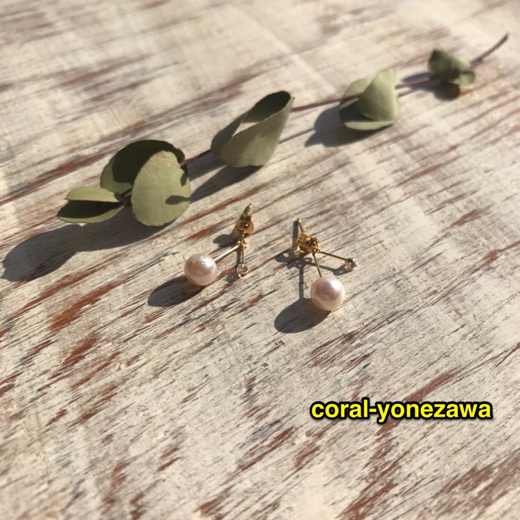 k18ピアス.本真珠.《オンの時もオフの時も使える♪》