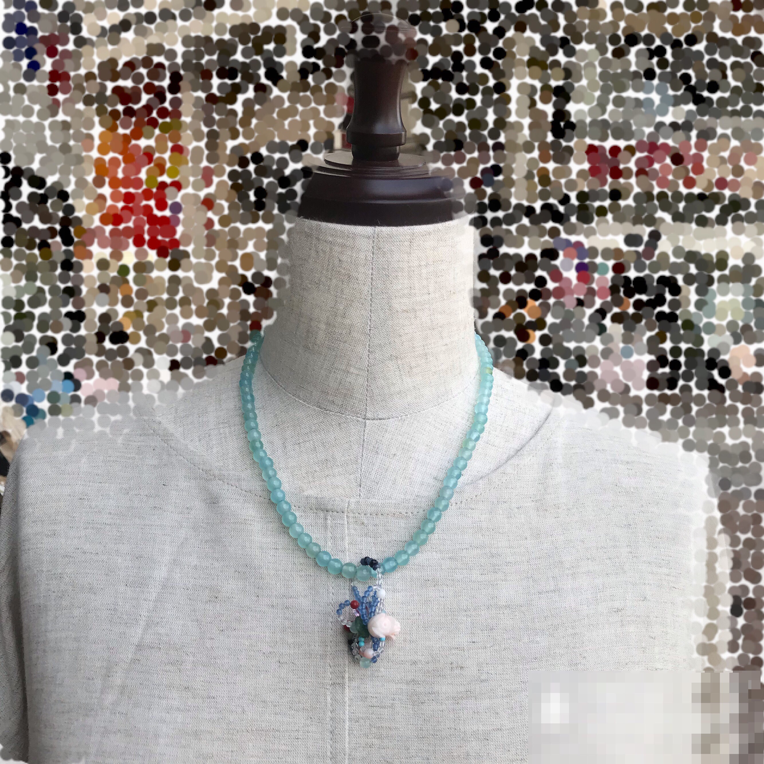 オリジナル品！《7種類の天然石と珊瑚の贅沢ネックレス》