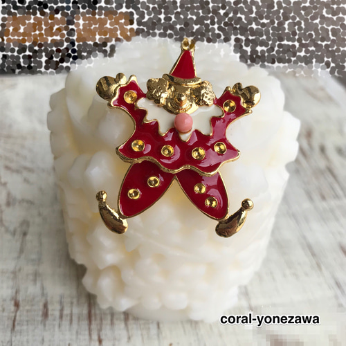 ピエロ　珊瑚ブローチ あかピエロ.珊瑚ブローチ ブローチ Mindchiechie 通販 7200603｜Creema