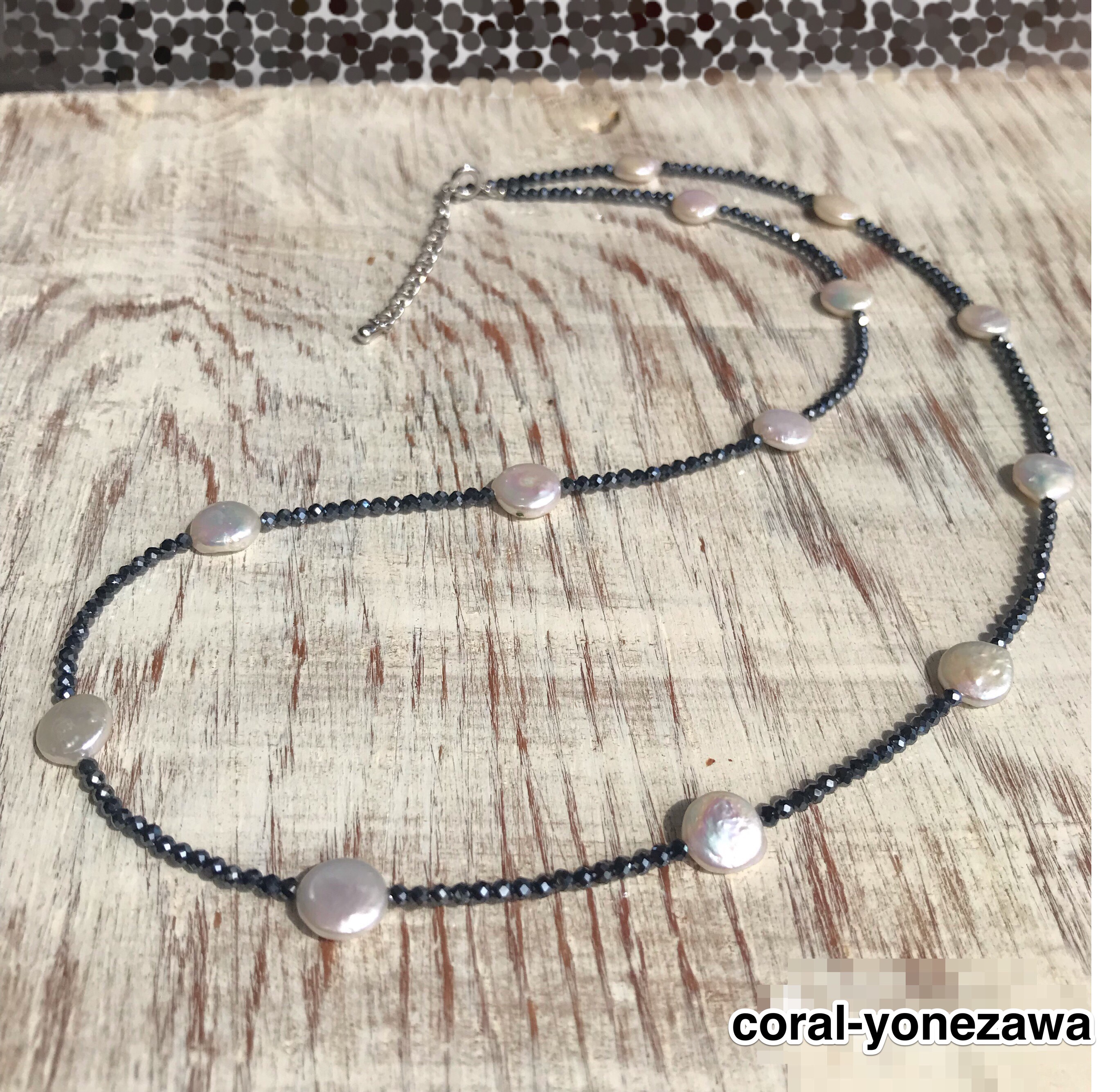 【令和元年6月誕生石フェア】淡水パール&ヘマタイトネックレス〜女性らしいニュアンスをプラスして