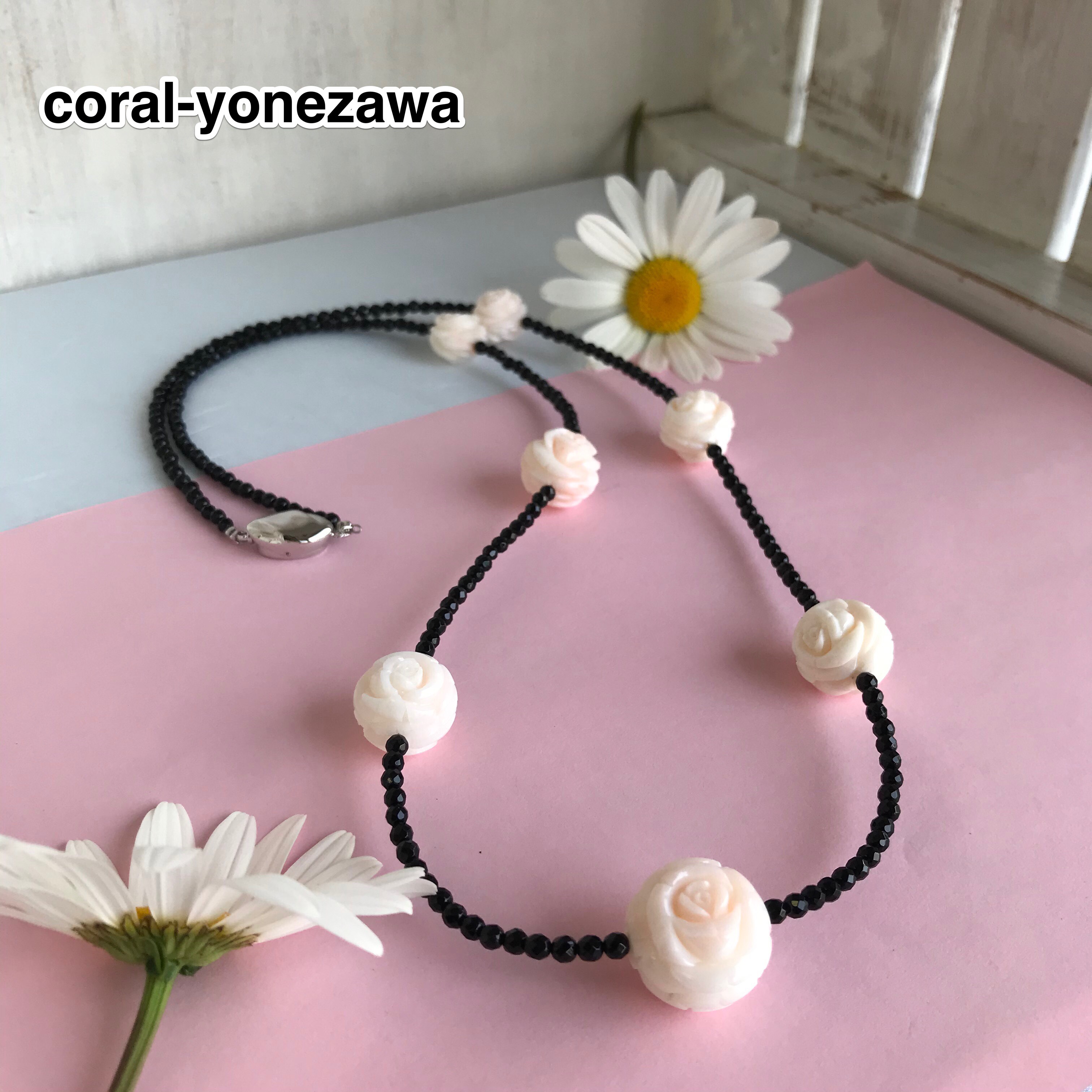 さんご.オニキスネックレス.sv〜ハレの日style〜