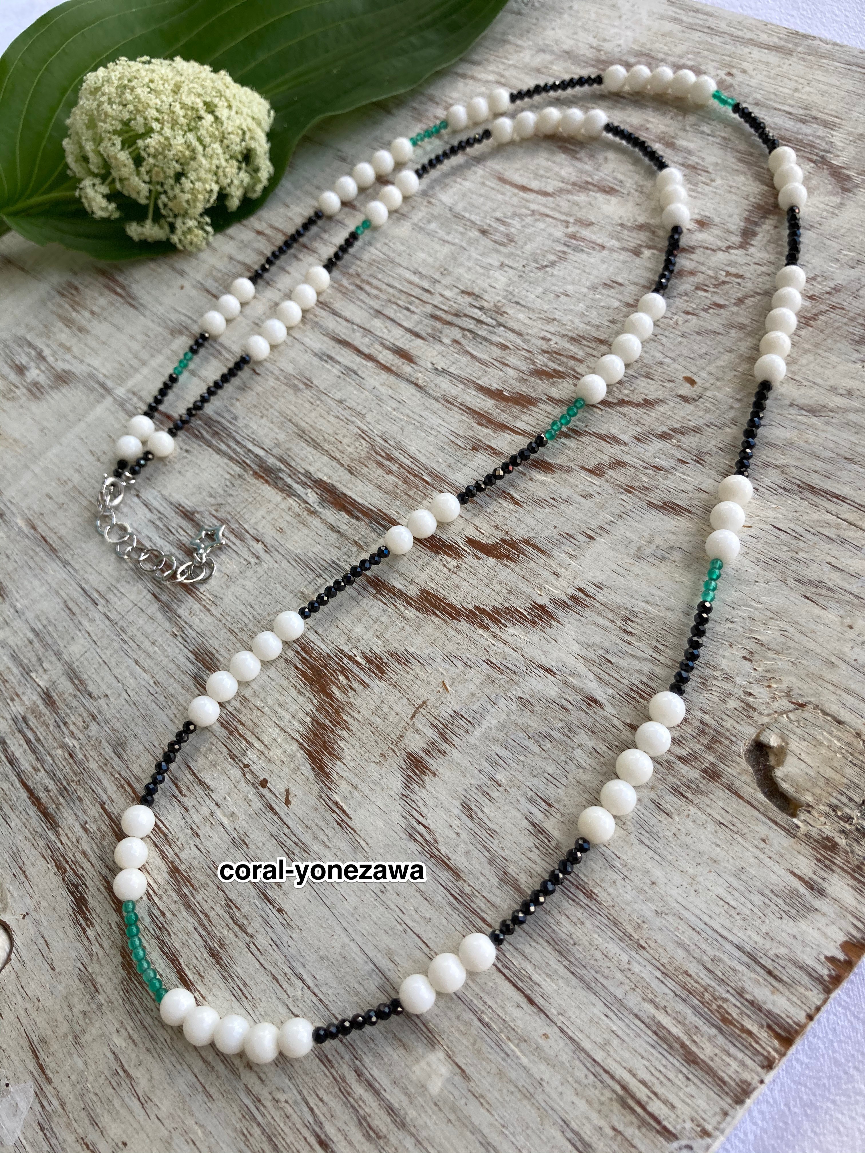夏のSALE.白珊瑚ネックレス.カラフル