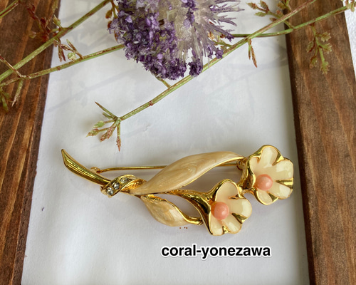 長期持ち越し品の珊瑚ブローチ ブローチ Mindchiechie 通販 9821954