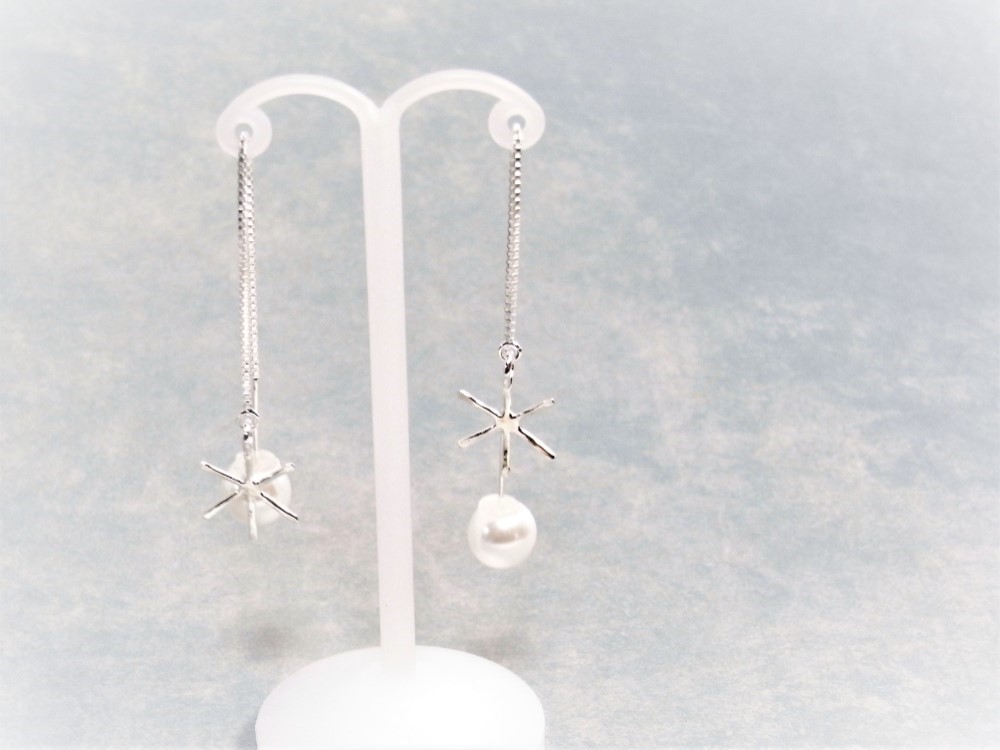 シルバーSV925アメリカンピアス（crystallize/sparkle）