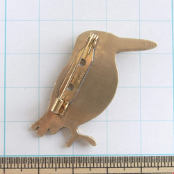 真ちゅう野鳥ブローチ（カワセミ） 4枚目の画像