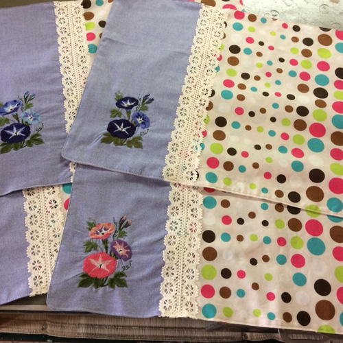 朝顔ミシン刺繍ランチョンマット ランチョンマット tomoko629
