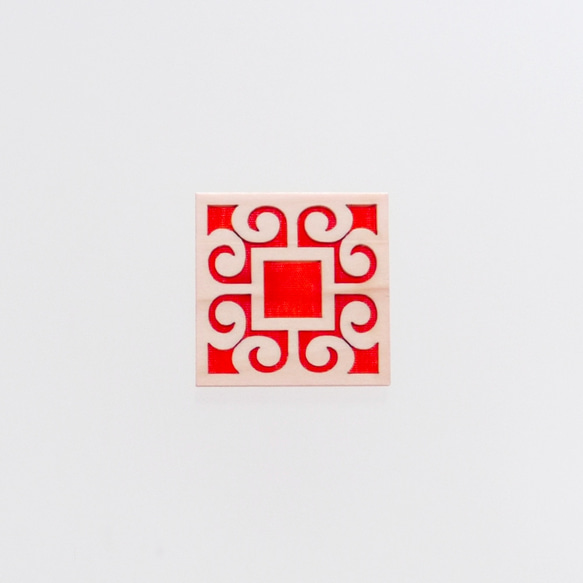 日本柏樹材料奇卡製成的胸針[02] 第4張的照片