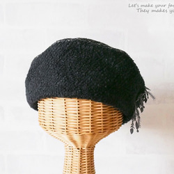 帽子の型紙　シンプルで被るとおしゃれなアシメントリーベレー帽　初心者　簡単 2枚目の画像