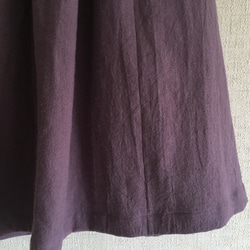 綿麻(コットンリネン)　Aライン　スカート　パープルグレー 2枚目の画像