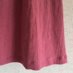 綿麻(コットンリネン)　Aライン　スカート　ピンク 2枚目の画像