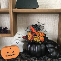 キュートなスワッグ＆ブラックカボチャのハロウィン飾りセット 5枚目の画像