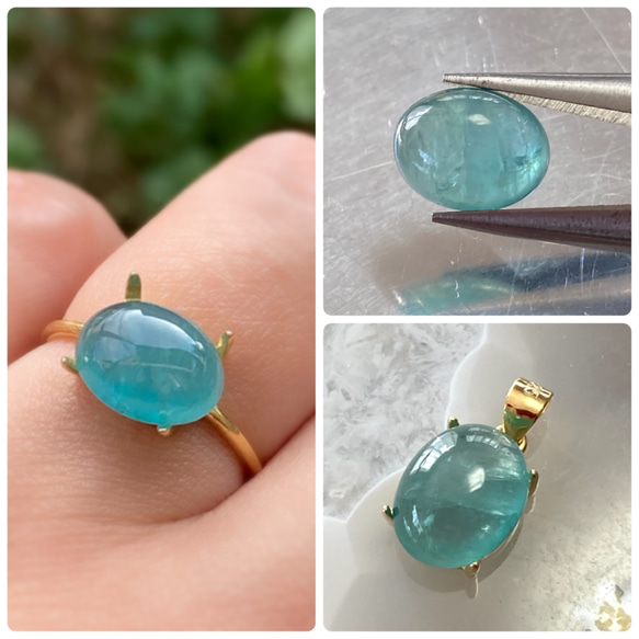 Silver925 18kgp エメラルドリングorネックレストップ