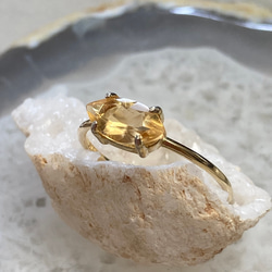 【期間限定出品】18K シトリン　リング　14号 Silver925 18kgp マーキスカット シトリンのリング 14号 指輪・リング