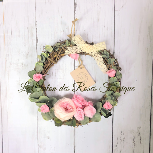 野原の薔薇リース プリザーブドフラワー ル・サロン・ド・ローズ  