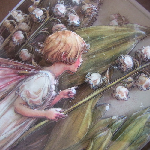 完成品】シャドーボックス（フラワーフェアリー：スズラン