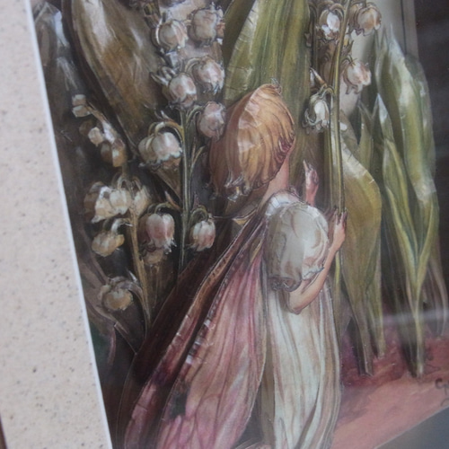 完成品】シャドーボックス（フラワーフェアリー：スズラン