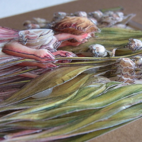 完成品】シャドーボックス（フラワーフェアリー：スズラン