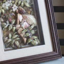 完成品】シャドーボックス（フラワーフェアリー：スズラン