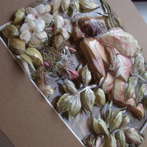 完成品】シャドーボックス（フラワーフェアリー：ジャスミン