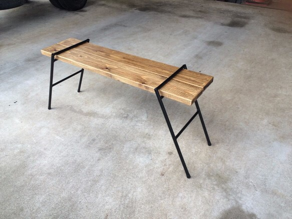 木製ベンチ アイアン脚 アイアン脚 総天然ホワイトウッドベンチ 無垢木 ダイニング