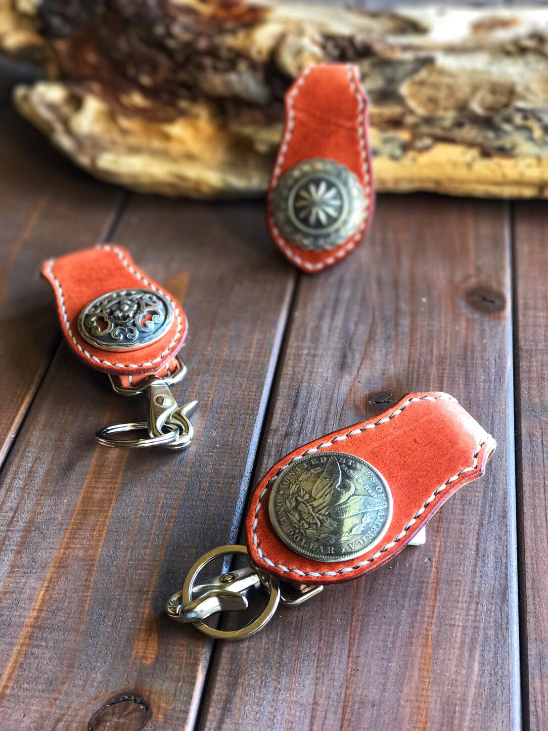 ハーマンオークレザーを使ったループキーホルダー