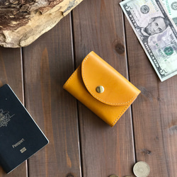 アメリカンオイルレザーを使用したキャメル色の三つ折り財布 三つ折り