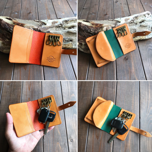 真鍮のギボシが付いたキーケース ※選択あり キーケース HAKODATE CRAFT