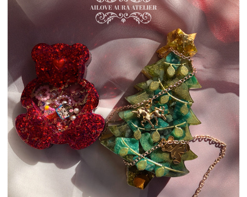クリスマスツリーのオルゴナイト 立体・オブジェ ailoveaura 通販