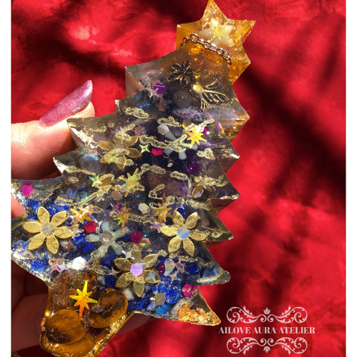 クリスマスツリーのオルゴナイト 立体・オブジェ ailoveaura 通販